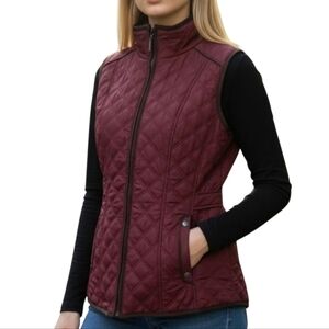 Weatherproof Quilted Faux Fur Lined Vest Mulberry Medium